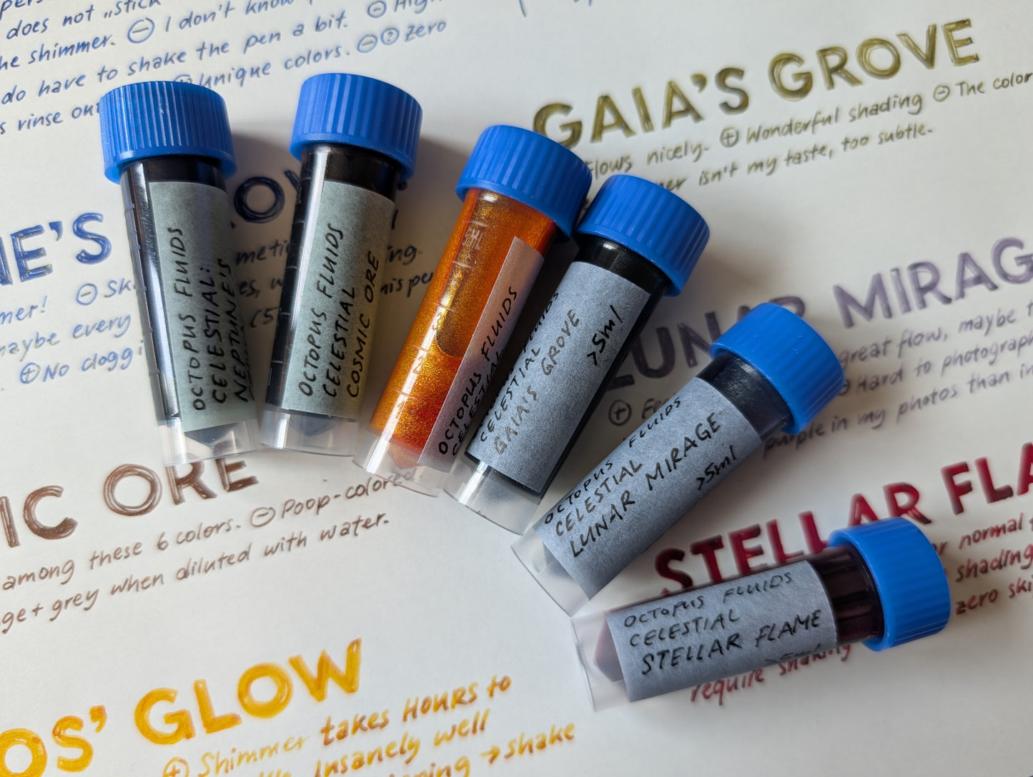 5ml Probe: Octopus Fluids Celestial Collection, Glitzertinte für Füllhalter