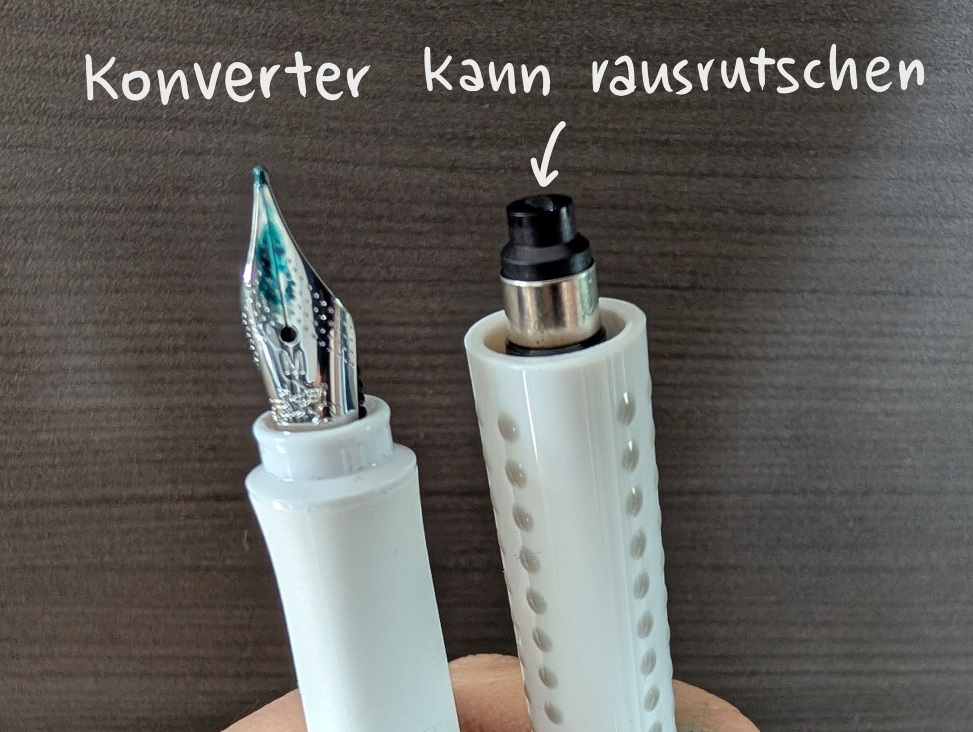 Konverter ist rausgerutscht und liegt im unteren Teil des Füllers