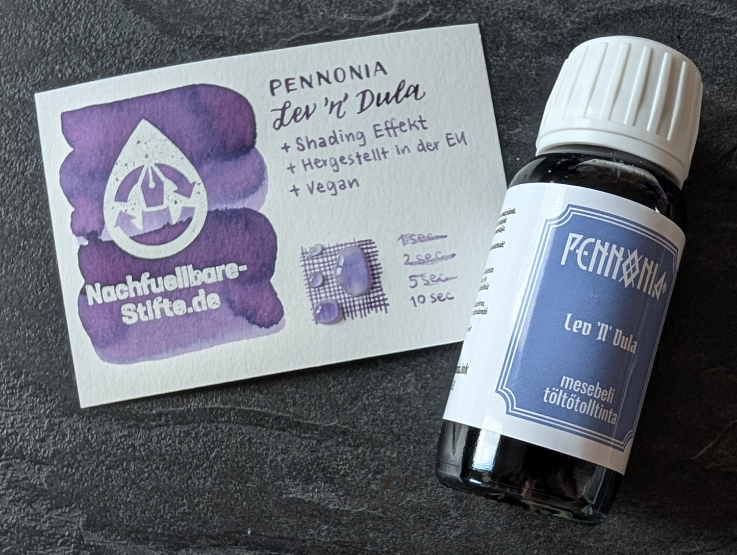 Pennonia Füllhaltertinte: Lav 'n' Der/Lev 'n' Dula, Standardsortiment, 60ml Glas