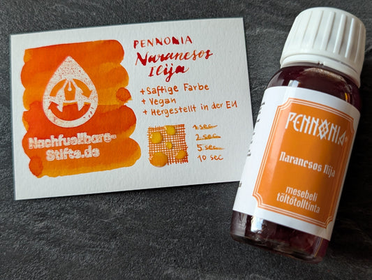 Pennonia Füllhaltertinte: Orange Soda/Narancsos Ilija, Standardsortiment, 60ml Glas