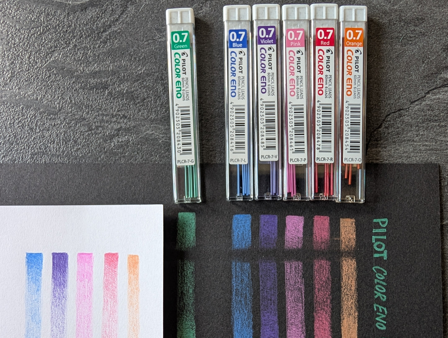 Pilot Color Eno 0.7mm, farbige Feinminen für Druckbleistifte, je 6 Stk.