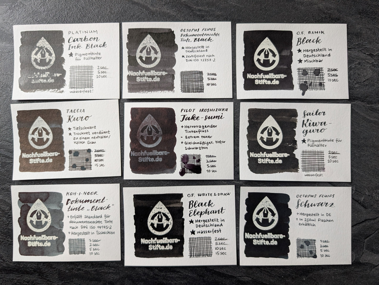 Pilot iroshizuku: Take-sumi ("Bambuskohle", schwarz), Glasflacon