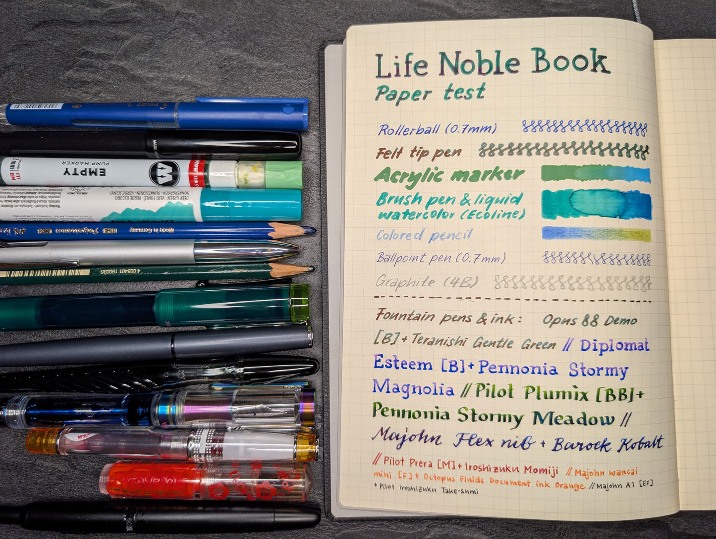 Life Noble Notebook DIN A5, Hardcover Notizbuch, 192 Seiten, 3 Raster