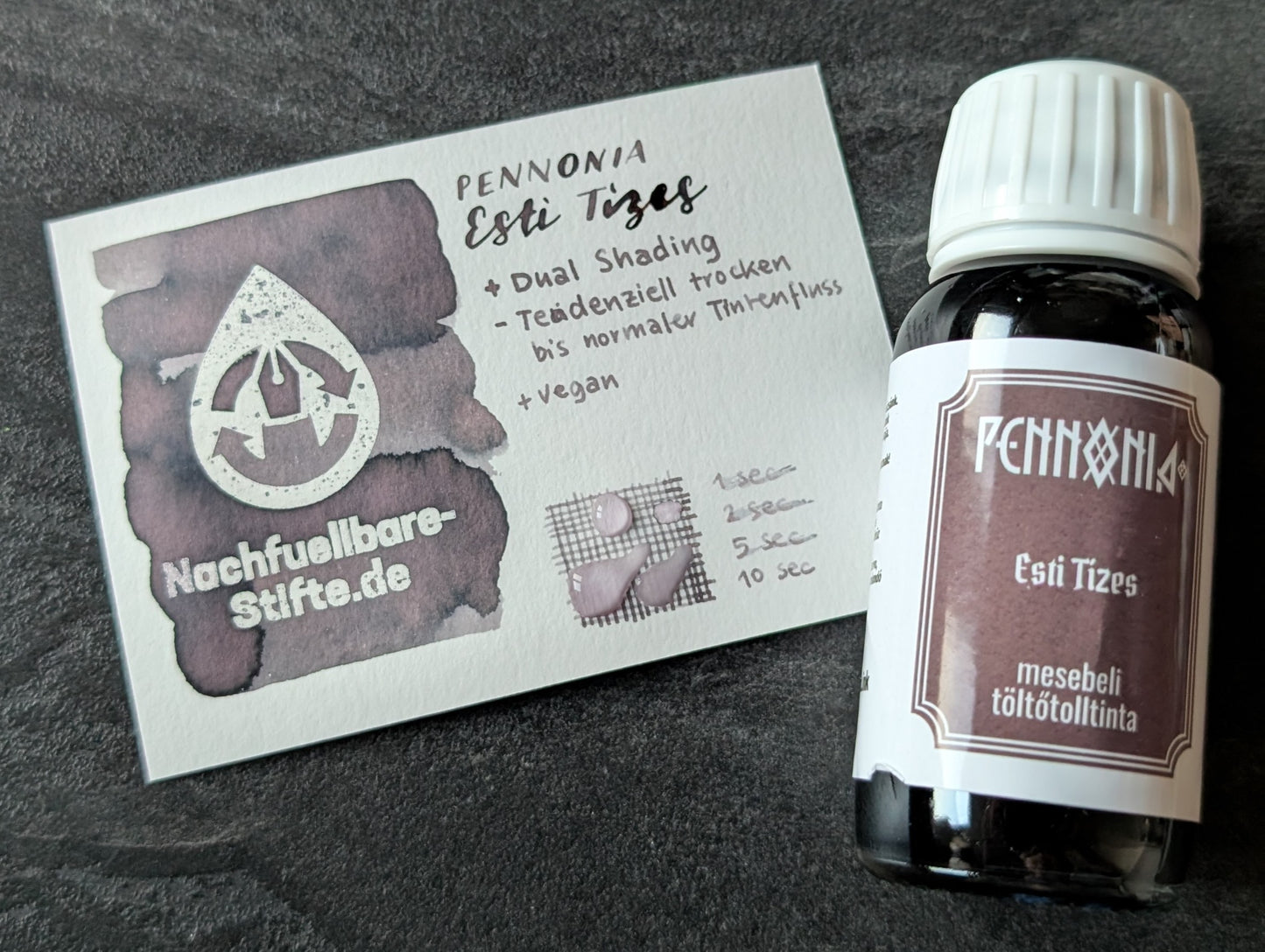 Pennonia Füllhaltertinte: Evening Tenner/Esti Tizes, Standardsortiment, 60ml Glas