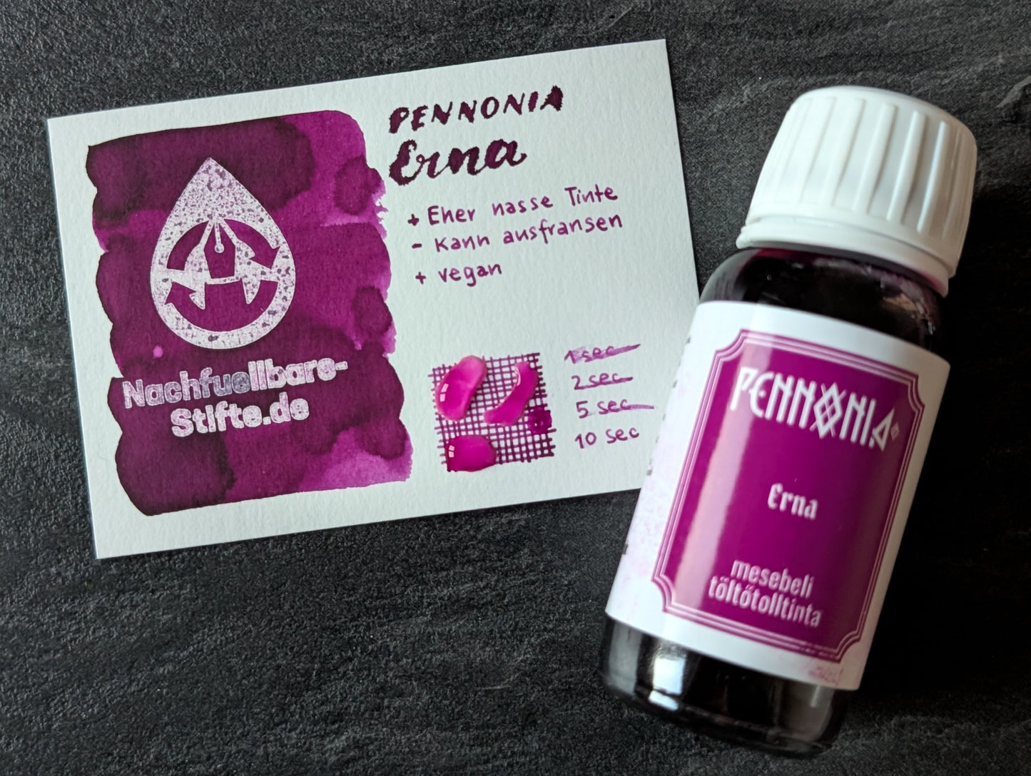 Pennonia Füllhaltertinte: Erna, Standardsortiment, 60ml Glas
