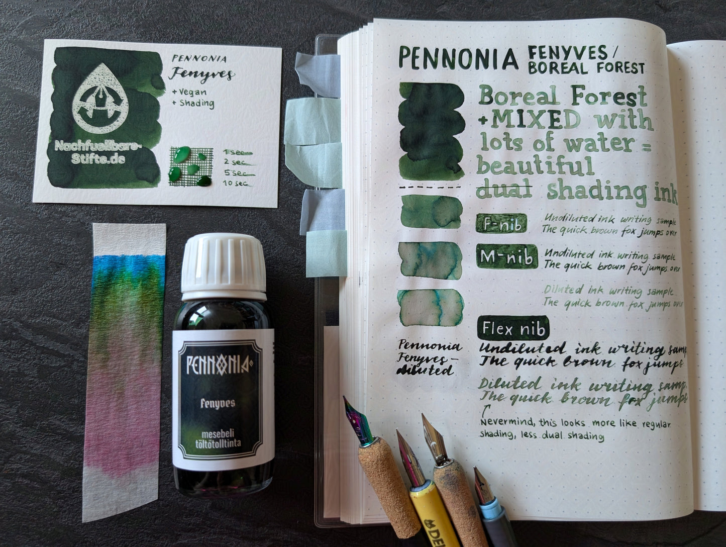 Pennonia Füllhaltertinte: Boreal Forest/Fenyves, Standardsortiment, 60ml Glas