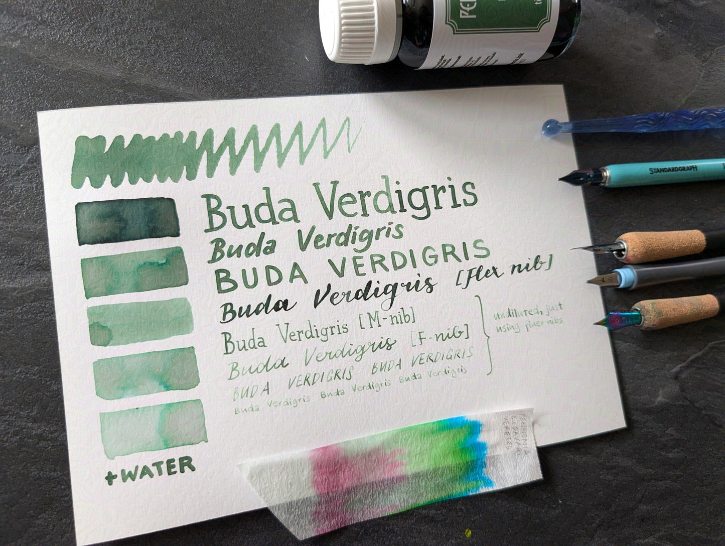 Pennonia Füllhaltertinte: Buda Verdigris/Budavári Veretes, Standardsortiment, 60ml Glas