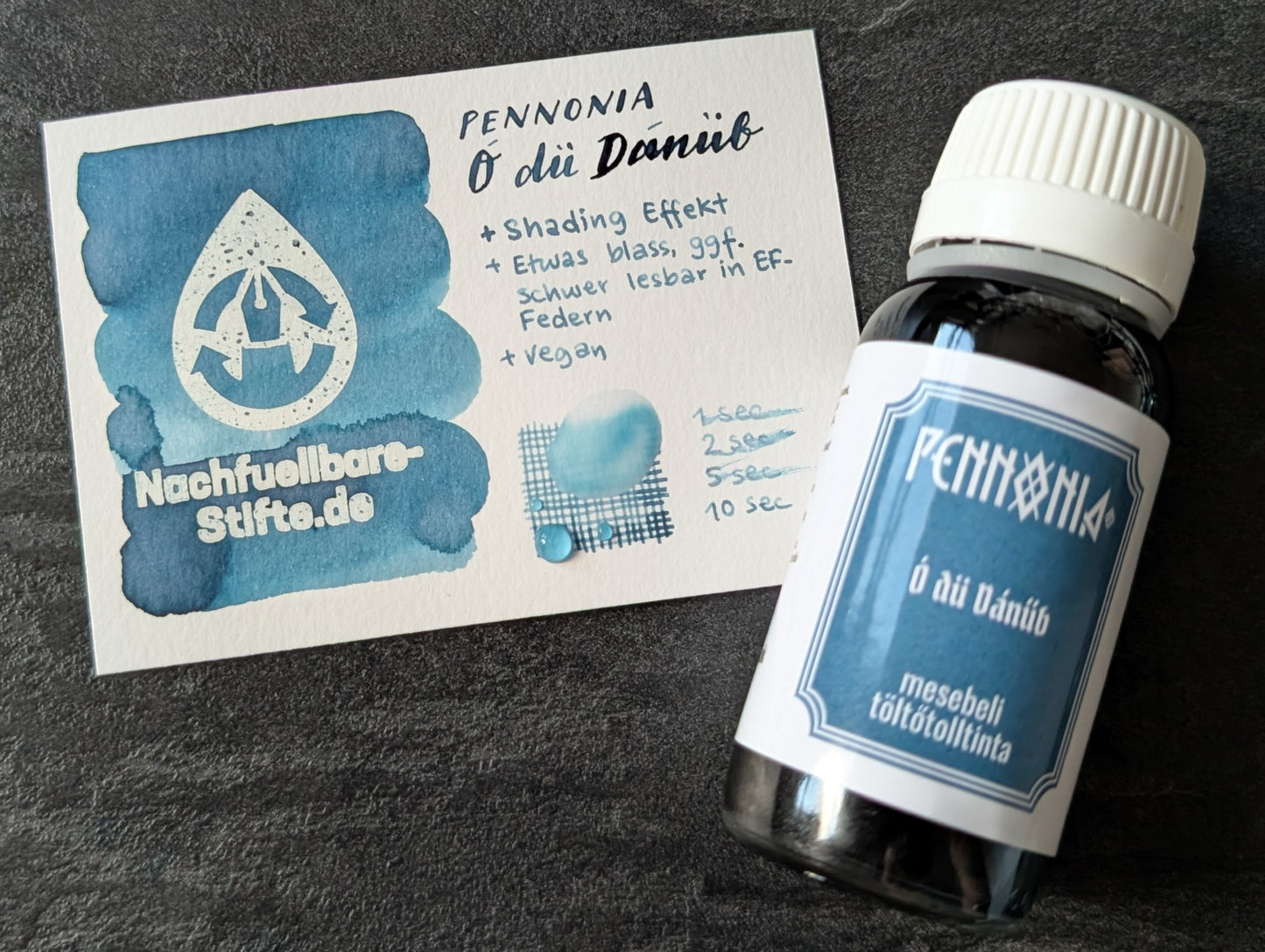 Pennonia Füllhaltertinte: Oh dew Danube/Ó dü Dánűb, Standardsortiment, 60ml Glas