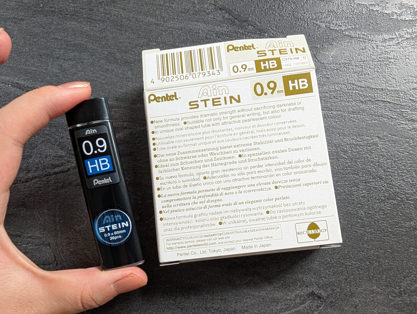 Druckbleistiftminen Pentel AIN Stein 0.9mm, 36 Minen, 60mm lang
