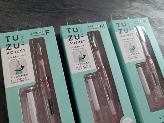 Sailor TUZU ADJUST Glassy Füllhalter, Farbe: Crystal Cherry (Limited Edition), rosa transparent, 3 Federstärken