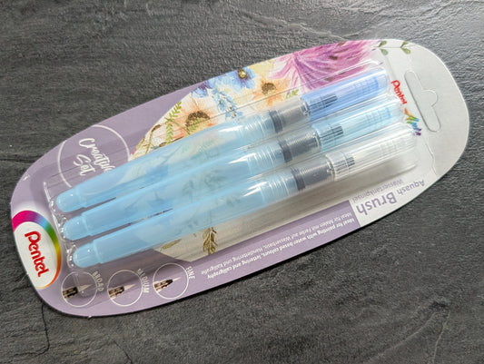 Pentel Aquash Brush: Wassertankpinsel, 3er Set von fein bis breit [XFRH/3-BFM]