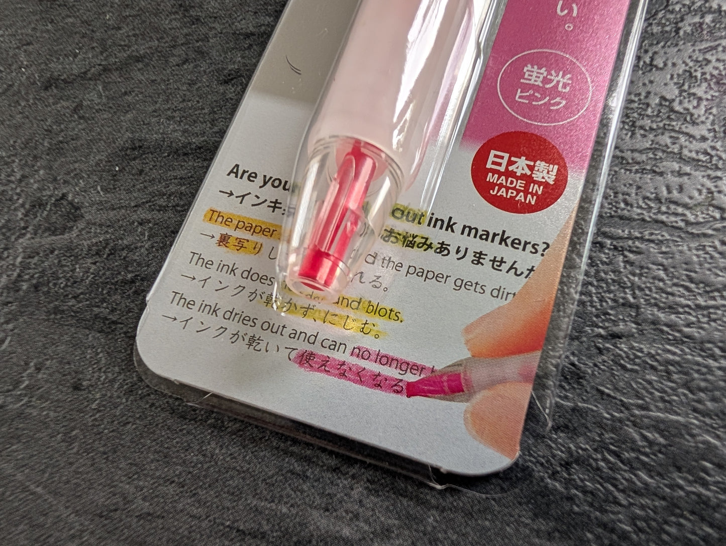 Kutsuwa Neonpitsu Highlighter Pencil, 3.8mm Minenhalter, trockener Textmarker in pink