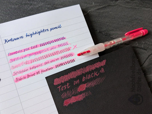 GEBRAUCHT: Kutsuwa Neonpitsu Highlighter Pencil, 3.8mm Minenhalter, trockener Textmarker in pink