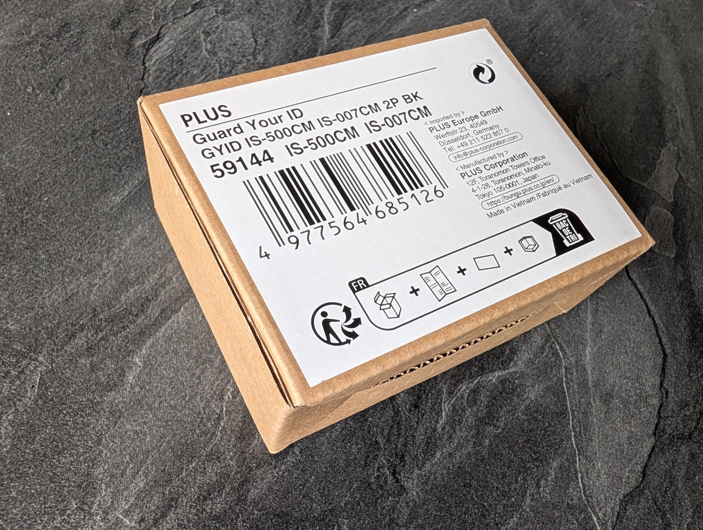 Set: PLUS Datenschutzstempel schwarz + Nachfüller