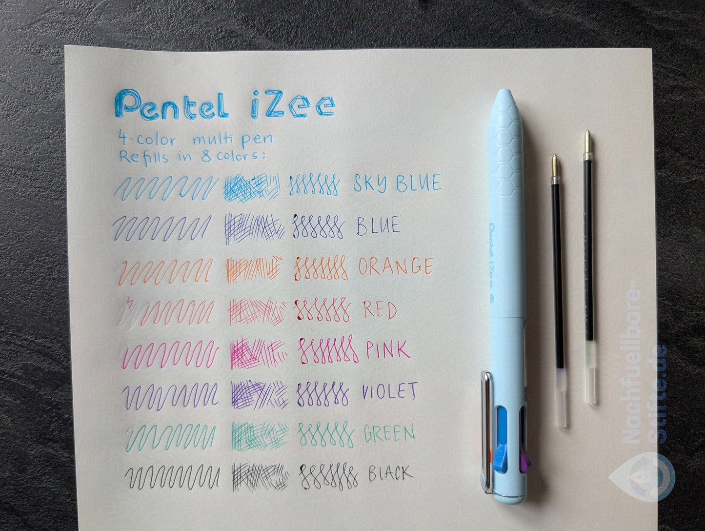Pentel iZee Multistift Minen BSX10, 8 verschiedene Farben, 2er Pack