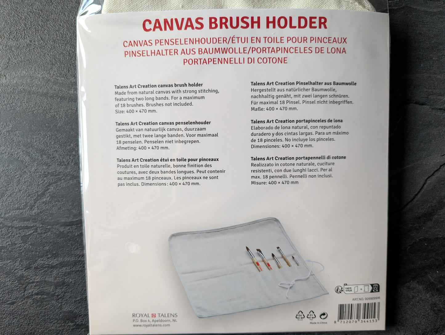 Talens Art Creation Pinseltasche aus Baumwolle, leer
