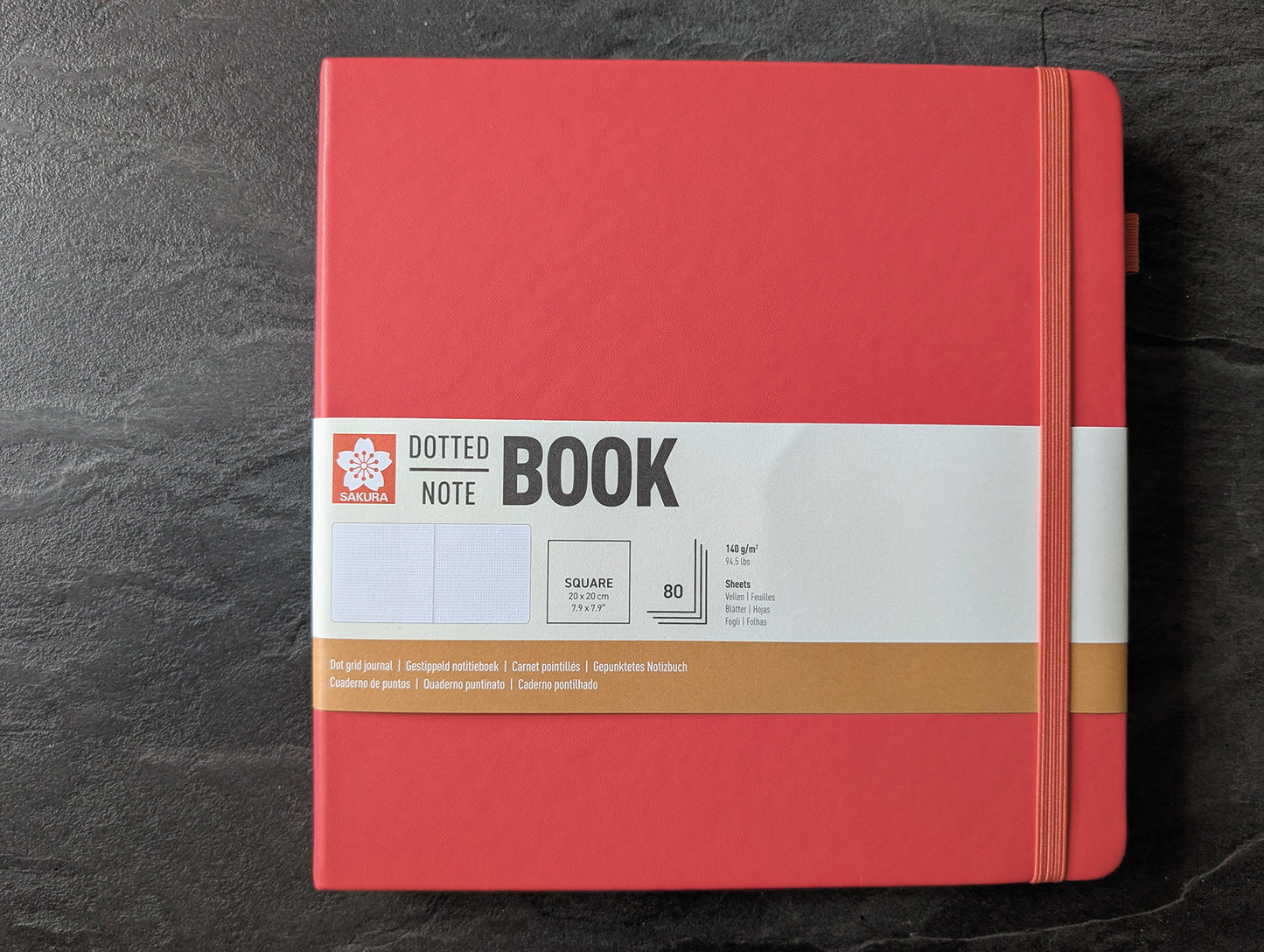 Sakura "Dotted Note Book" quadratisch, Hardcover, 5mm Punktraster, 19,5 x 19,5 cm Papier