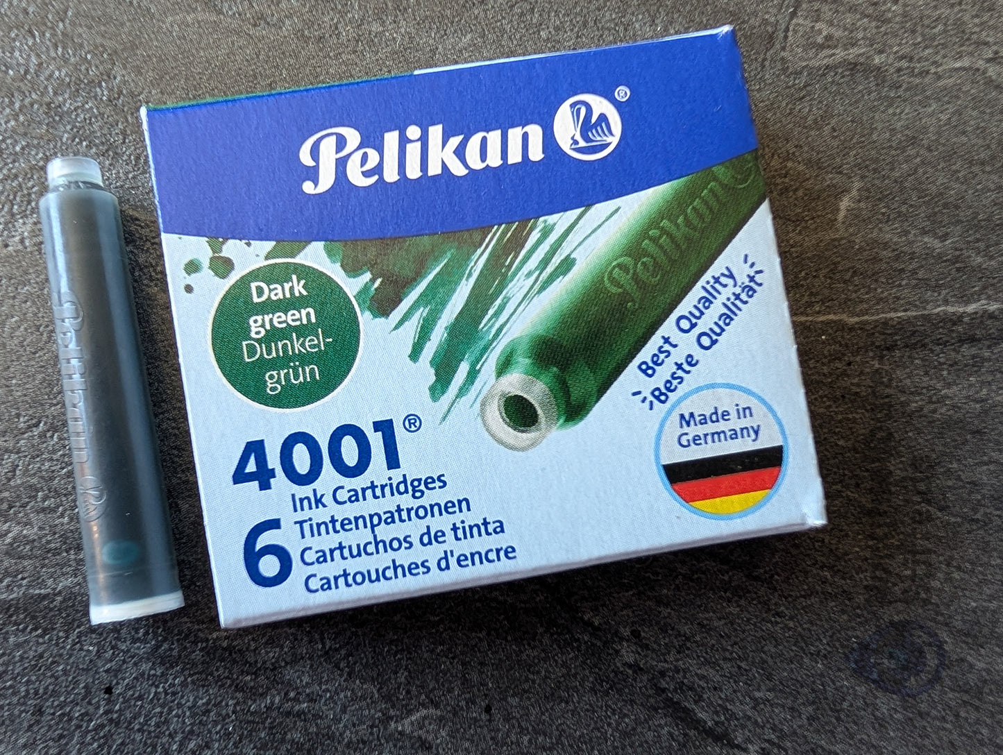 Pelikan 4001® Füllhaltertinte: Dunkelgrün, Packung Patronen TP/6 oder GPT/5