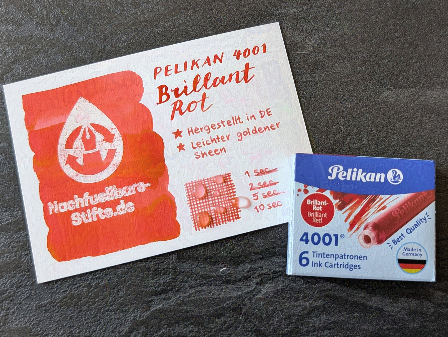Pelikan 4001® Füllhaltertinte: Brillant Rot, Packung Patronen TP/6 oder GPT/5