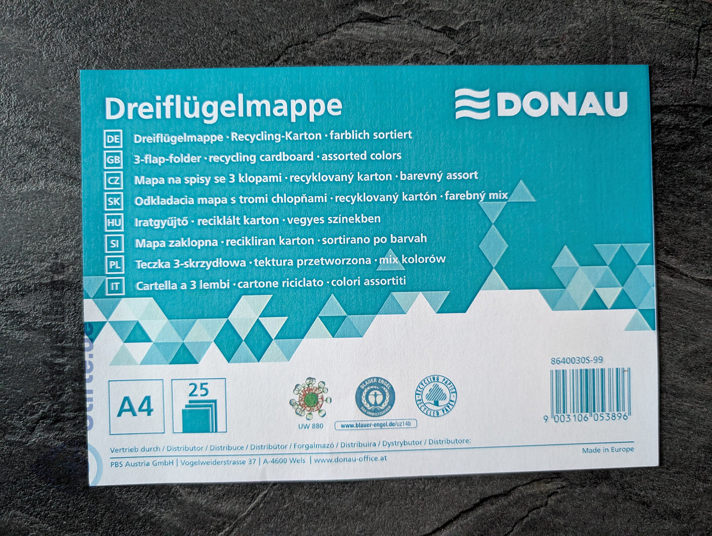 Donau Jurismappe / Dreiflügelmappe, für A4 Blätter, einzeln
