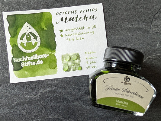 Octopus Fluids: "Matcha" Füllhaltertinte, 30ml Glas, Standardsortiment