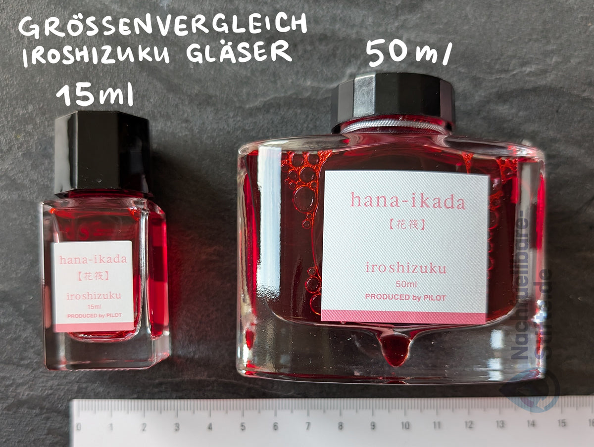 Pilot iroshizuku: Hana-ikada ("Blütenfloß", pink), Füllhaltertinte im Glasflacon