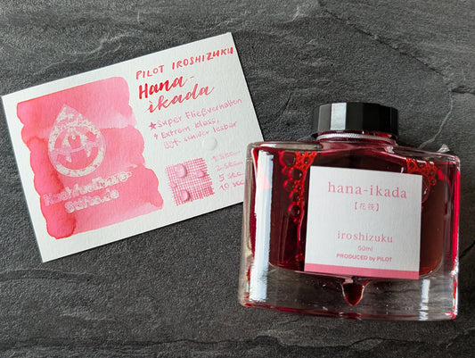 Pilot iroshizuku: Hana-ikada ("Blütenfloß", pink), Füllhaltertinte im Glasflacon