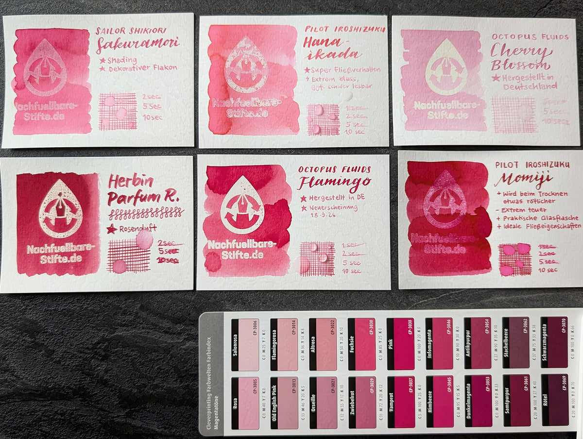 Octopus Fluids: "Flamingo" Füllhaltertinte, 30ml Glas, Standardsortiment