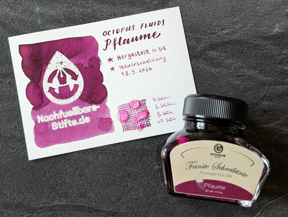 Octopus Fluids: "Pflaume" Füllhaltertinte, 30ml Glas, Standardsortiment