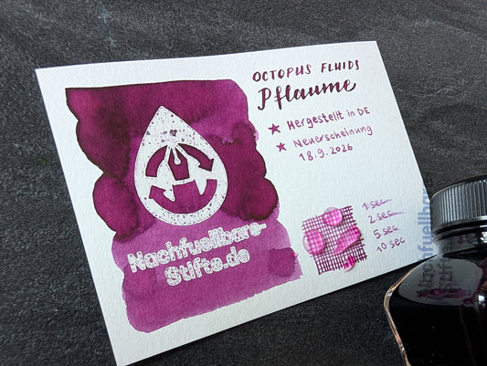 Octopus Fluids: "Pflaume" Füllhaltertinte, 30ml Glas, Standardsortiment