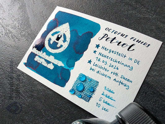 Octopus Fluids: "Petrol" Füllhaltertinte, 30ml Glas, Standardsortiment