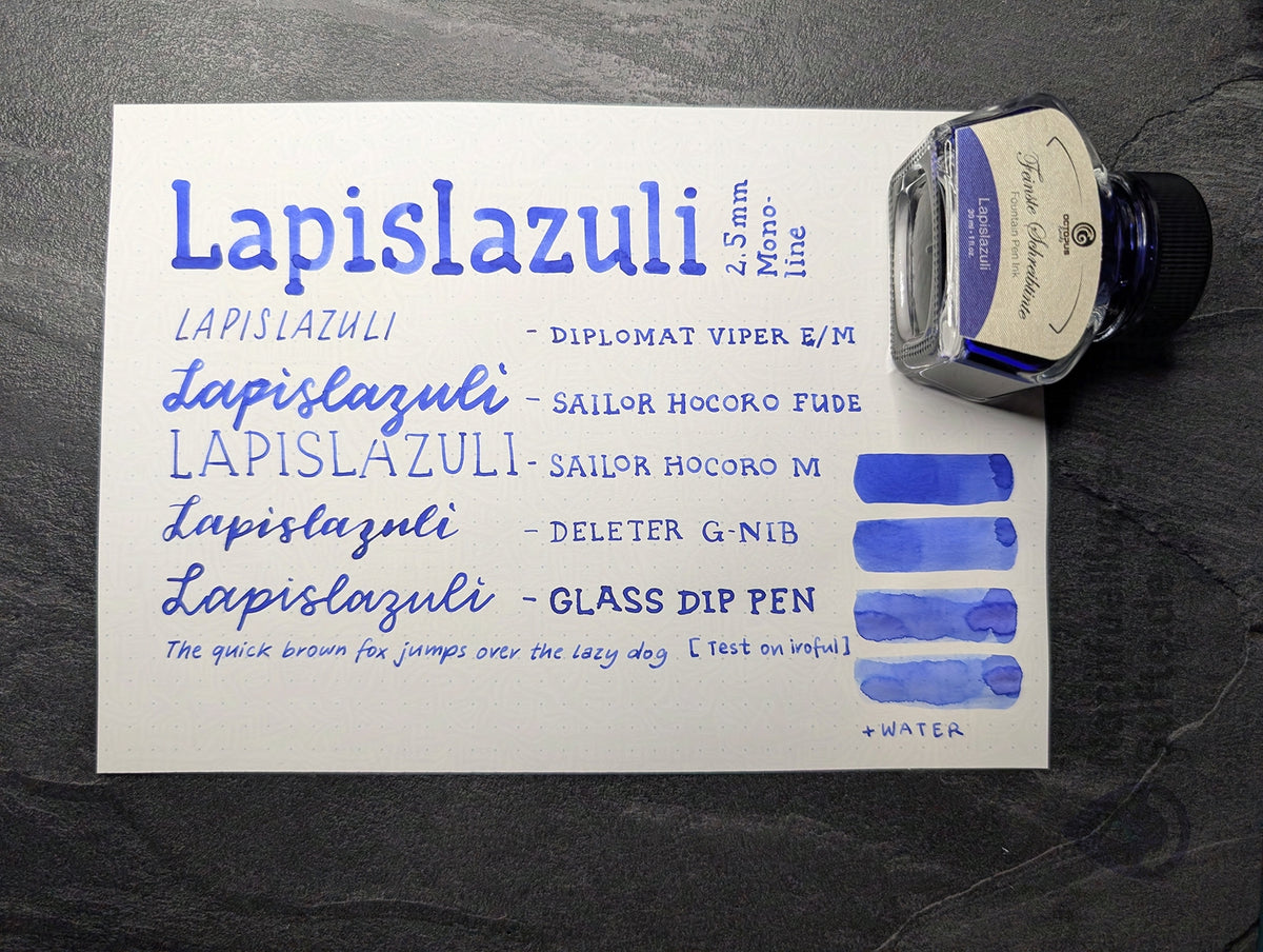 Octopus Fluids: "Lapislazuli" Füllhaltertinte, 30ml Glas, Standardsortiment