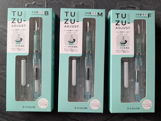 Sailor TUZU ADJUST Glassy Füllhalter, Farbe: Crystal Mint (Limited Edition), grün-türkis transparent, 3 Federstärken
