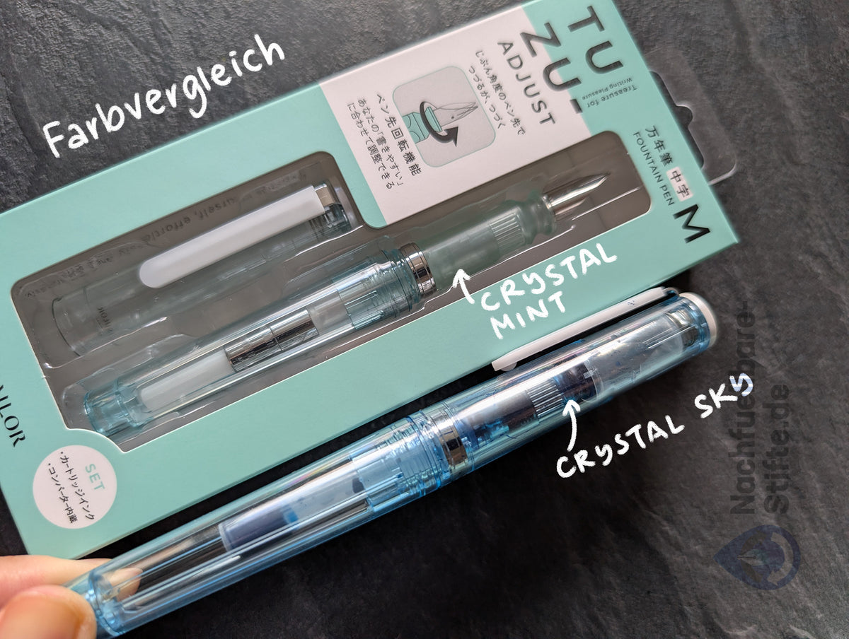 Sailor TUZU ADJUST Glassy Füllhalter, Farbe: Crystal Mint (Limited Edition), grün-türkis transparent, 3 Federstärken