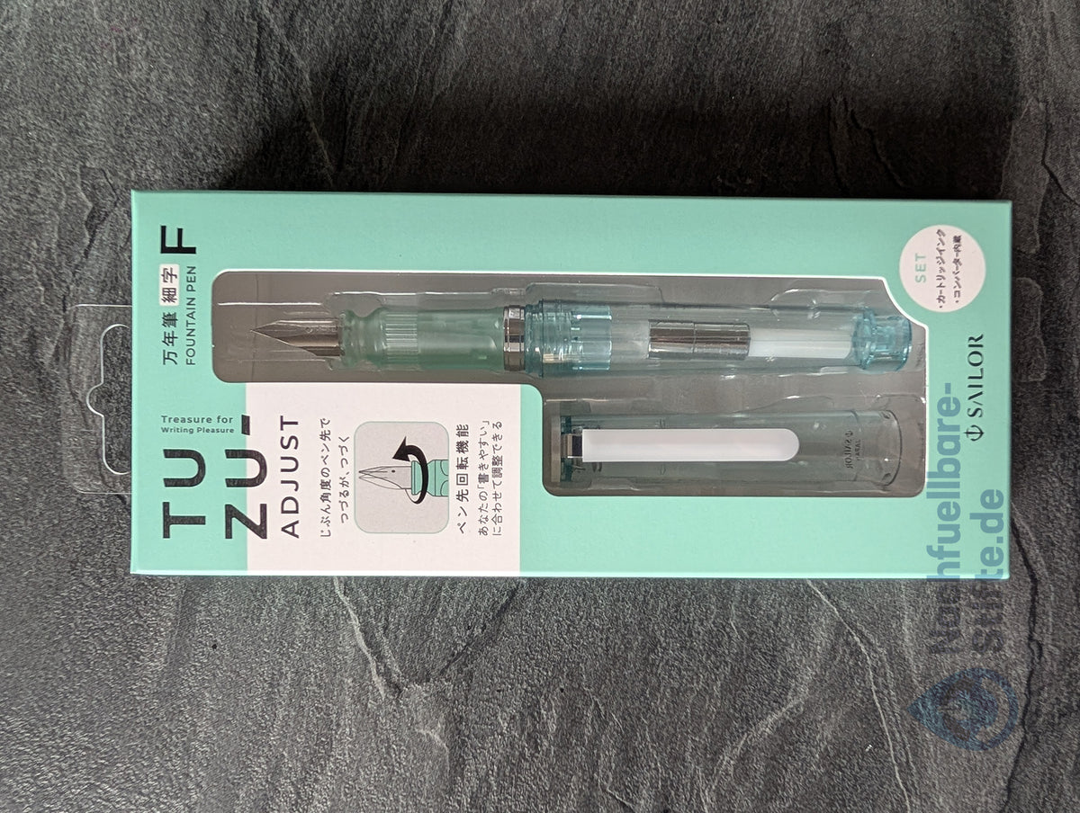 Sailor TUZU ADJUST Glassy Füllhalter, Farbe: Crystal Mint (Limited Edition), grün-türkis transparent, 3 Federstärken