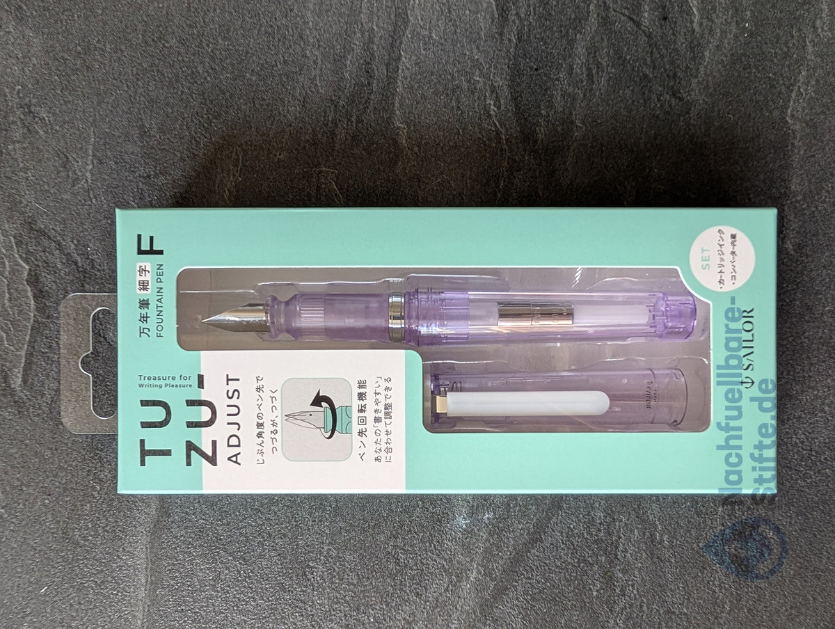 Sailor TUZU ADJUST Glassy Füllhalter, Farbe: Crystal Violet (Limited Edition), violett transparent, 3 Federstärken