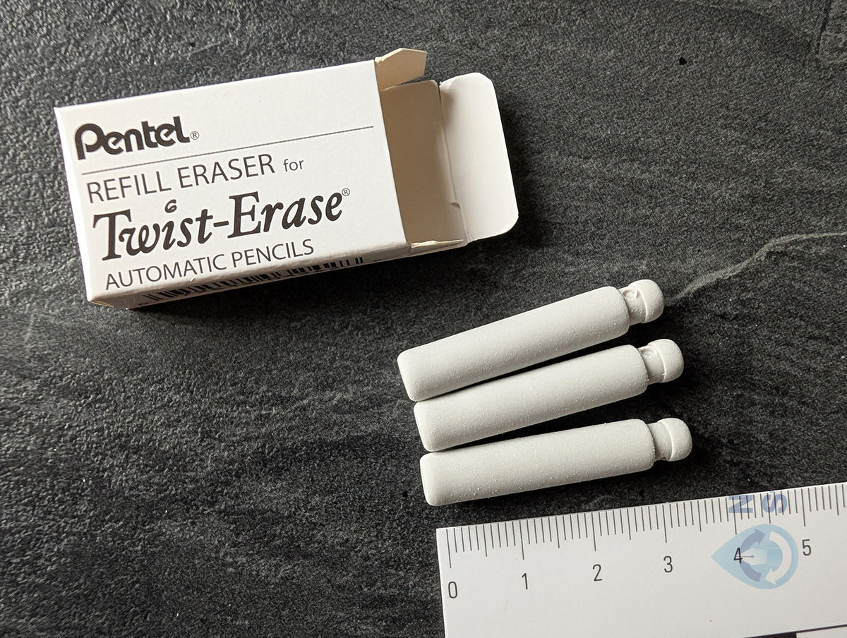 3 Ersatzradierer für Pentel Twist-Erase Druckbleistifte [E10]