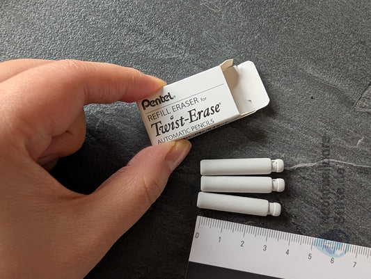 3 Ersatzradierer für Pentel Twist-Erase Druckbleistifte [E10]
