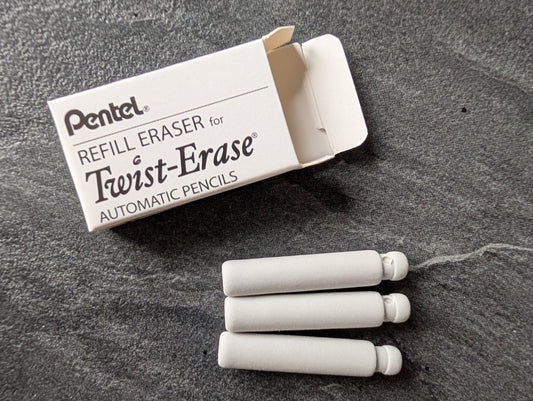 3 Ersatzradierer für Pentel Twist-Erase Druckbleistifte [E10]