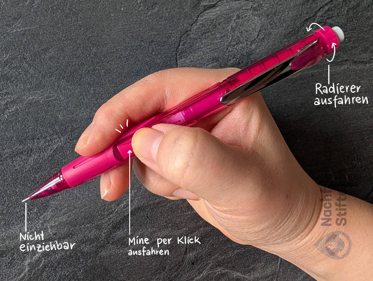Pentel Twist-Erase Click: Druckbleistift mit seitlichem Knopf & ausfahrbarem Radierer, 0.7mm Variante