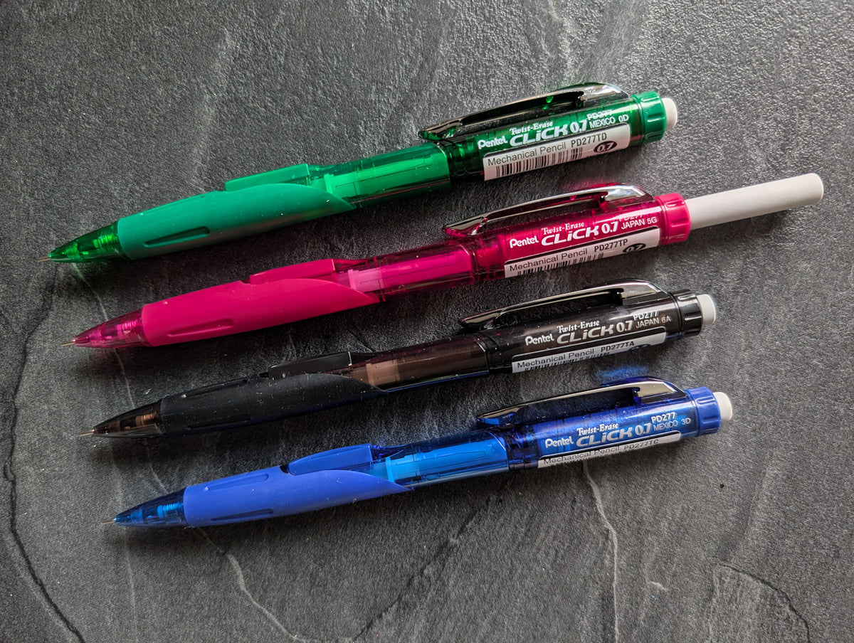 Pentel Twist-Erase Click: Druckbleistift mit seitlichem Knopf & ausfahrbarem Radierer, 0.7mm Variante